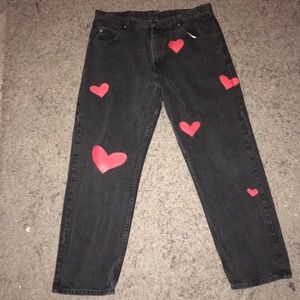 Handpainted Heart Jeans